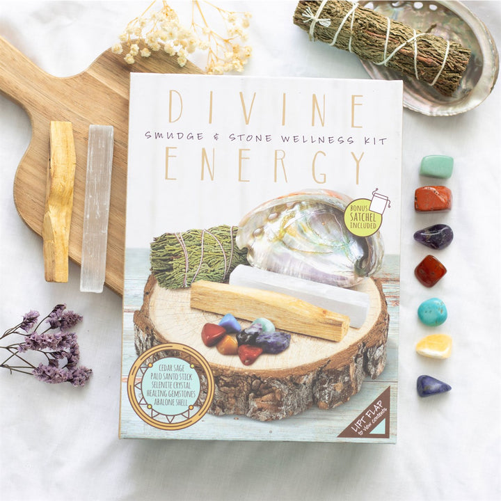 Divine Energy Smudge and Crystal Wellness Kit Spiritual