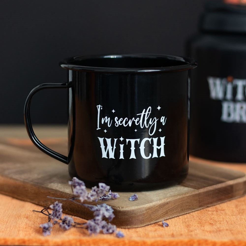 Secretly A Witch Enamel Mug