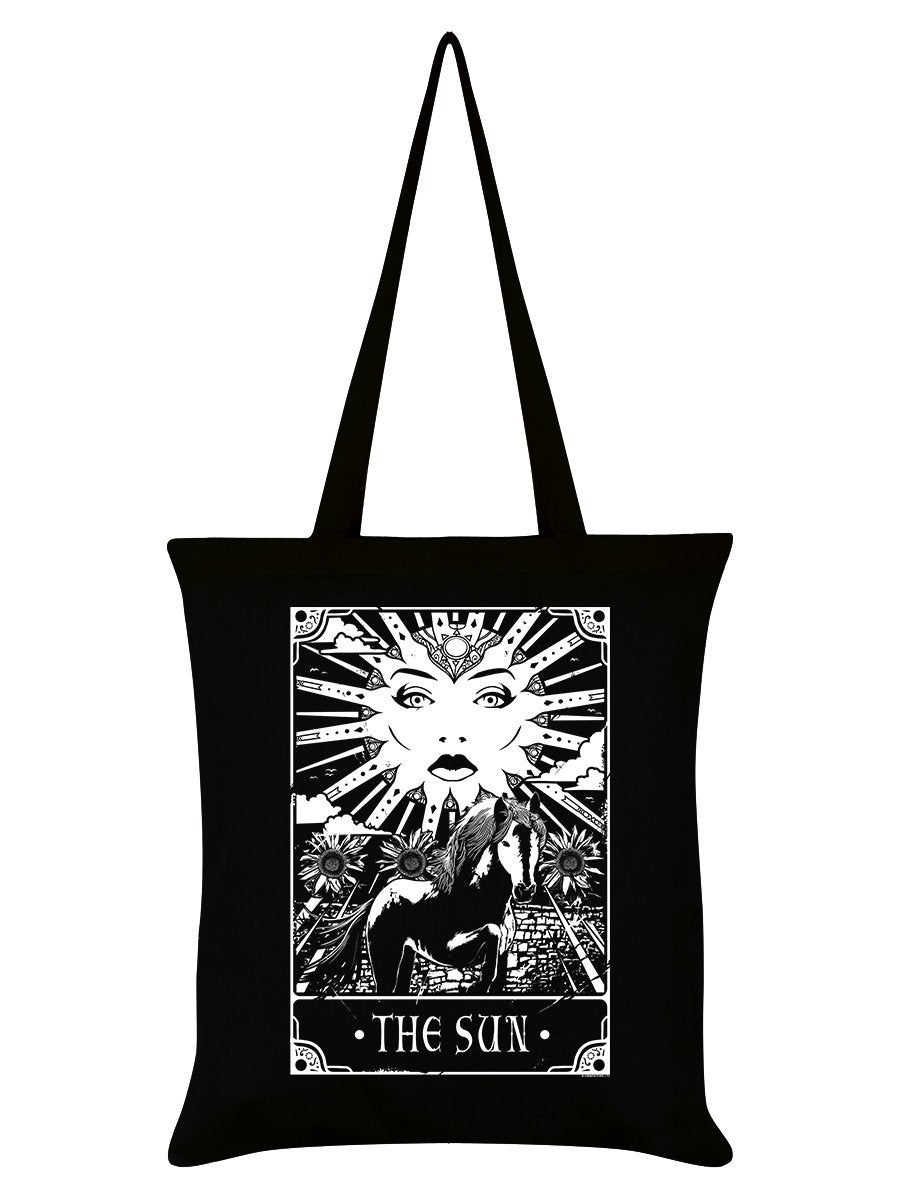 The Sun Tarot Card Black Tote Bag