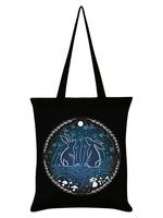 Moonlit Tryst Black Tote Bag