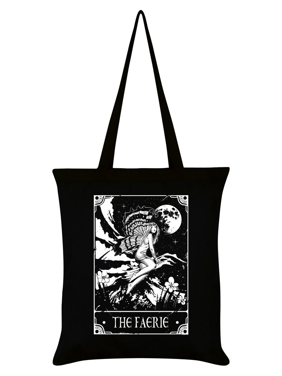 Tarot The Faerie Black Tote Bag