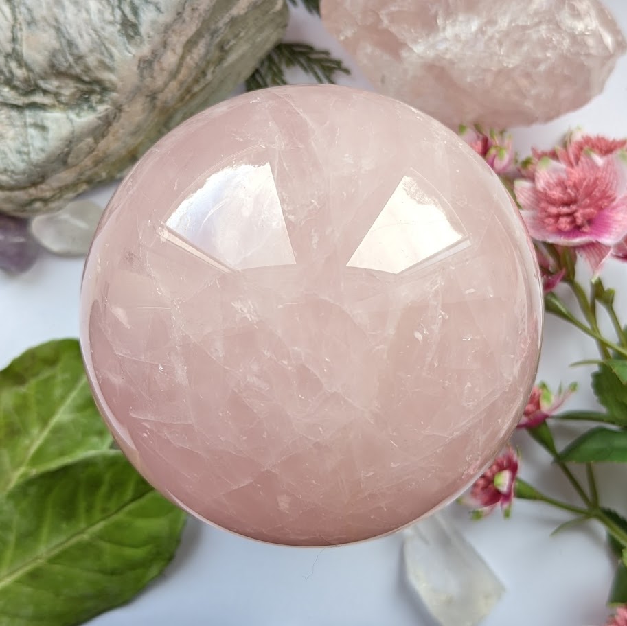 Star Rose Quartz Sphere 2