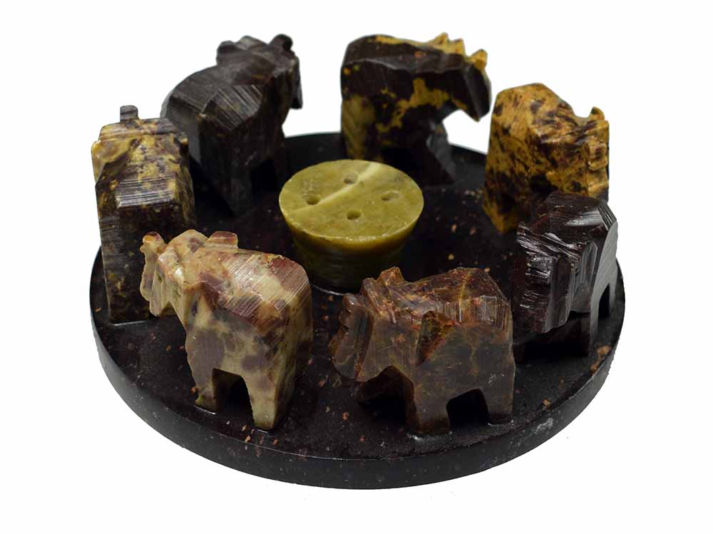 Soapstone Elephant Circle Incense Holder Large