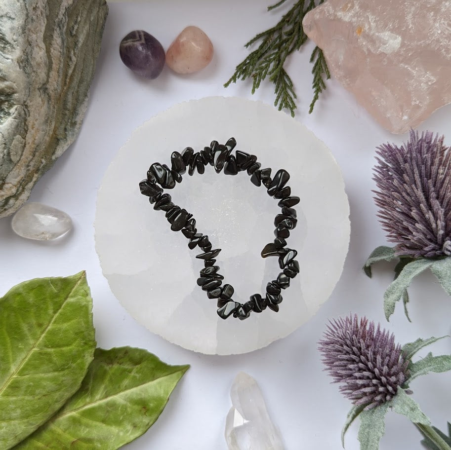 Black Onyx Crystal Chip Bracelet