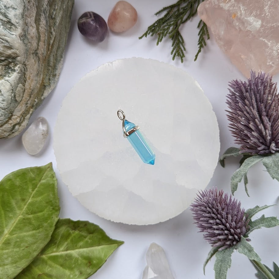 Aqua Aura Quartz Pendant Necklace