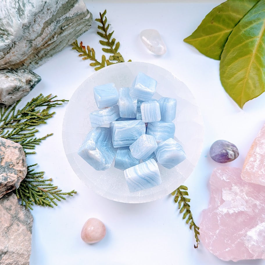 Blue Lace Agate Tumbled Shape