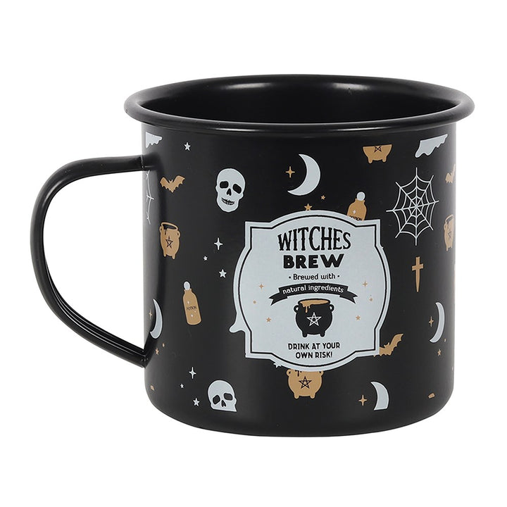 Halloween Witches Brew Enamel Mug Black