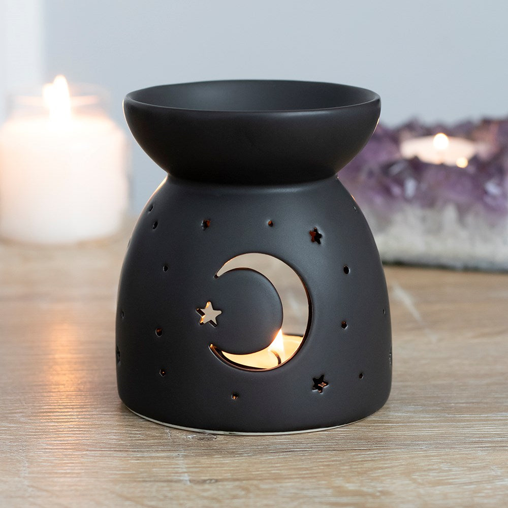 Black Mystical Moon Oil Burner