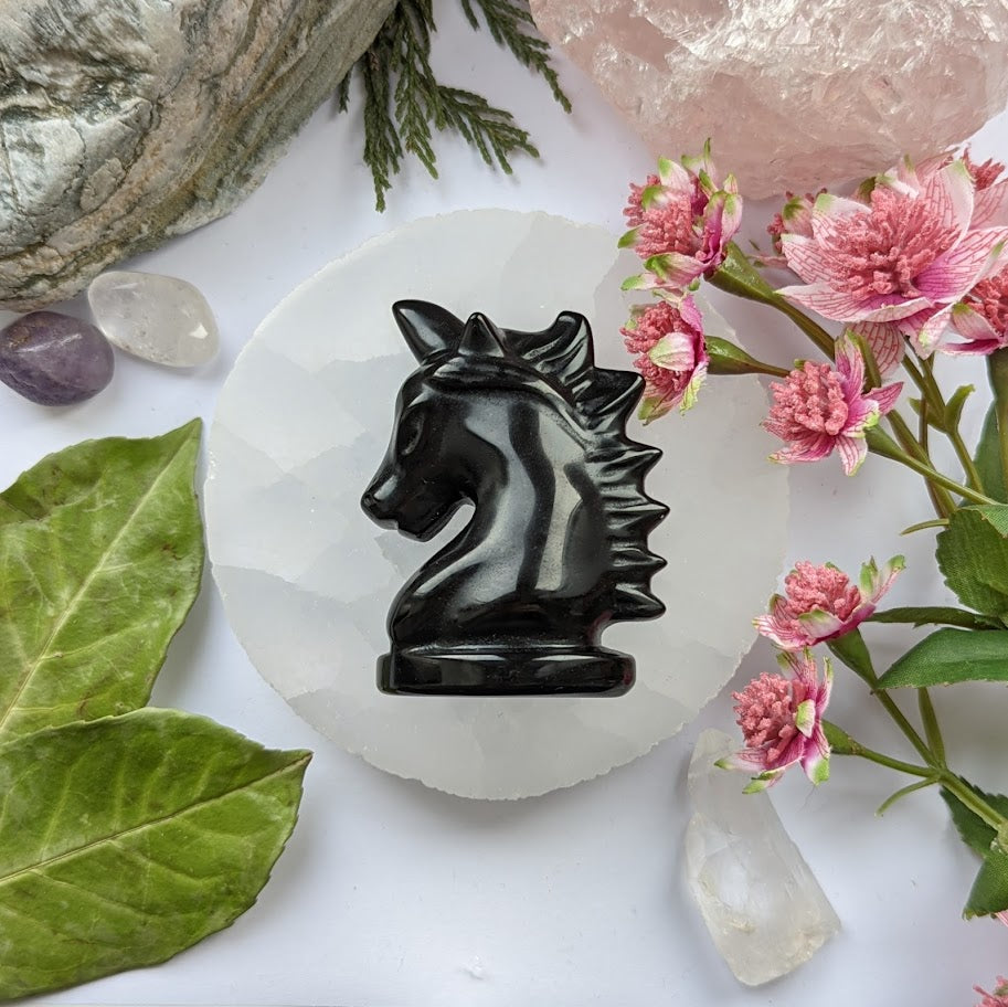 Obsidian Unicorn Heads