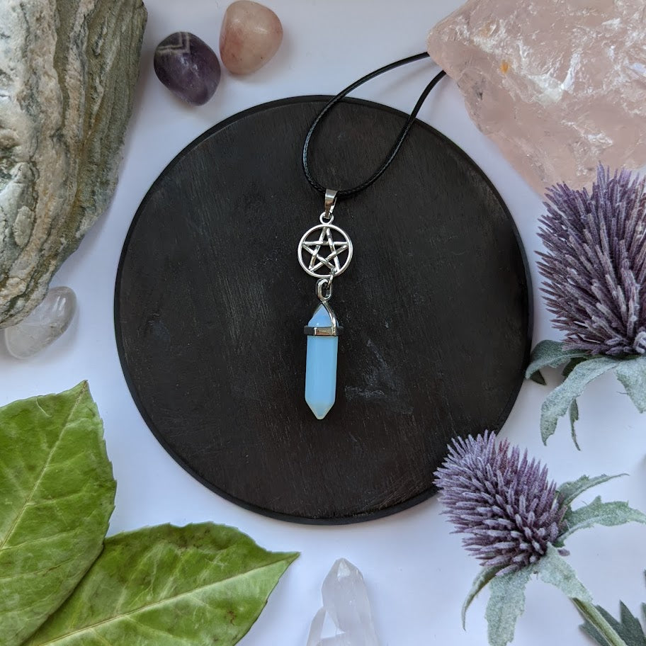 Pentagram Opalite Pendant Necklace