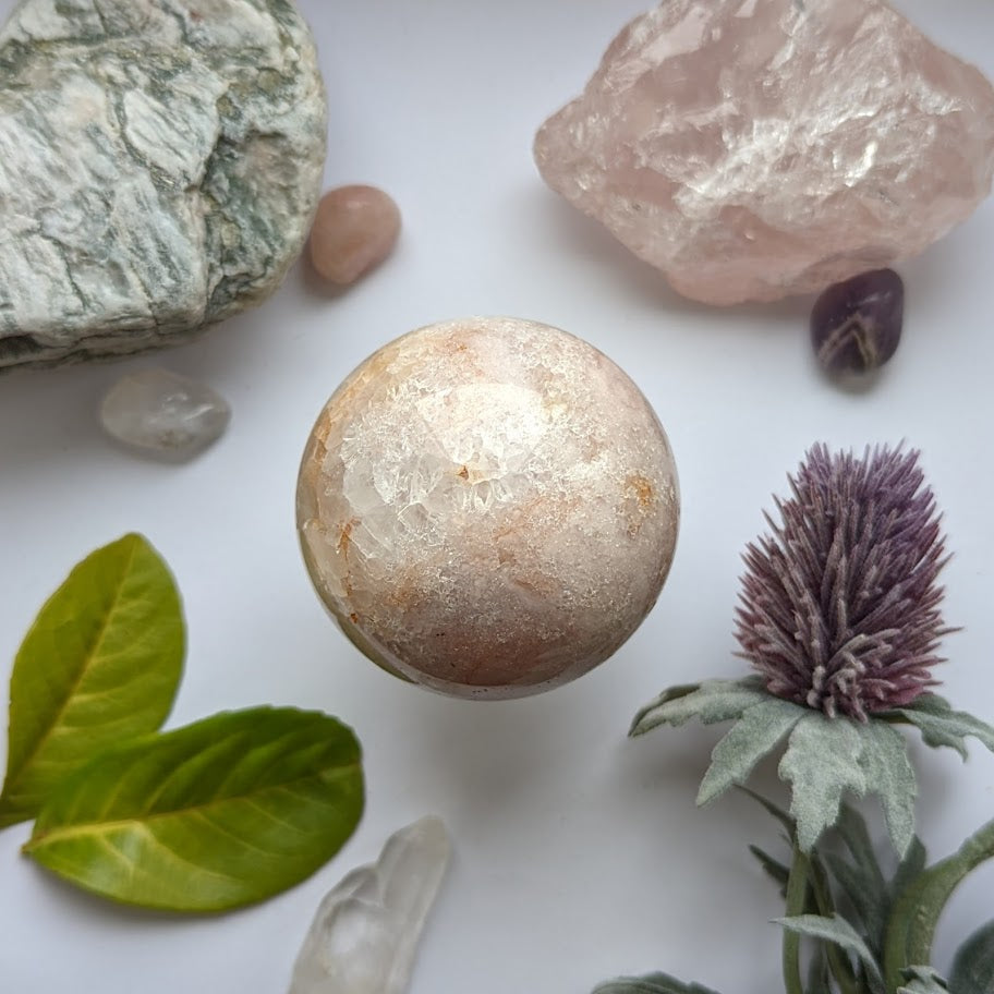 Pink Amethyst Flower Agate Sphere