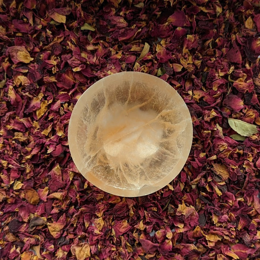 Peach Selenite Bowl