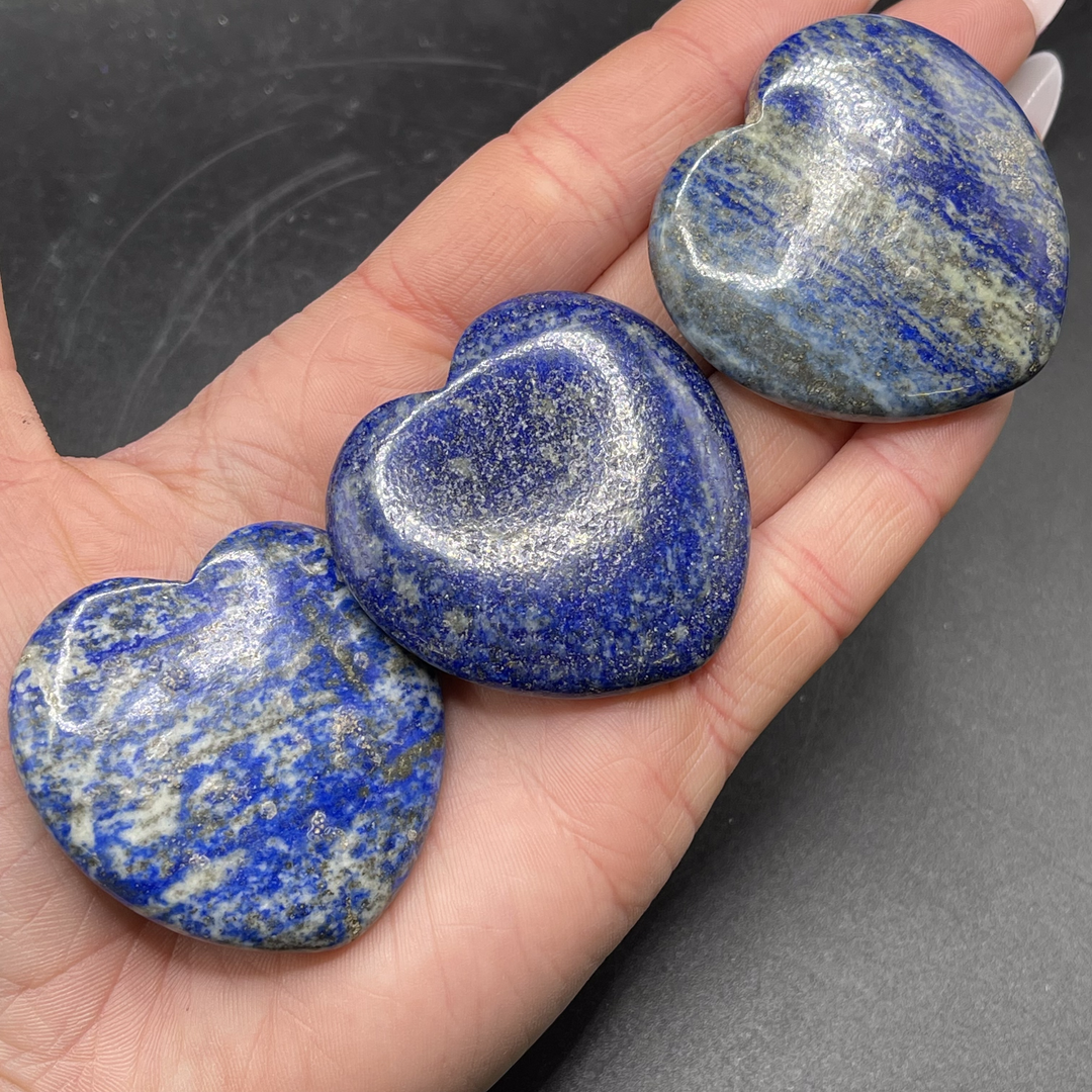 Flat Lapis Lazuli Crystal Heart