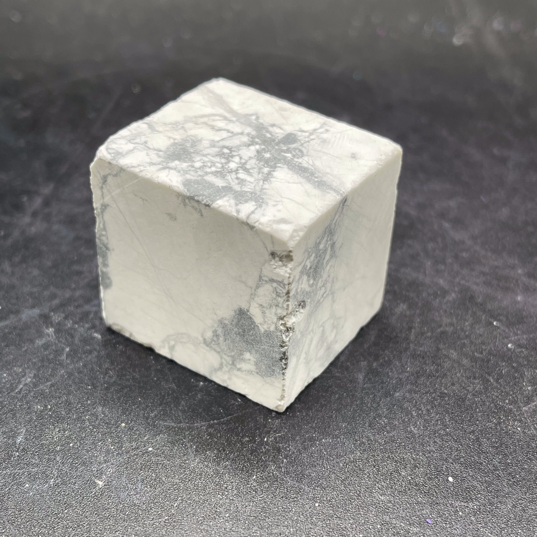 Rough White Howlite Cube