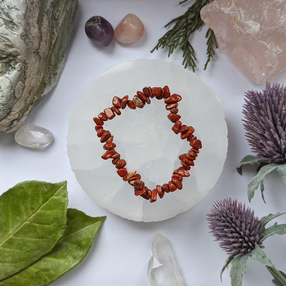 Red Jasper Crystal Chip Bracelet