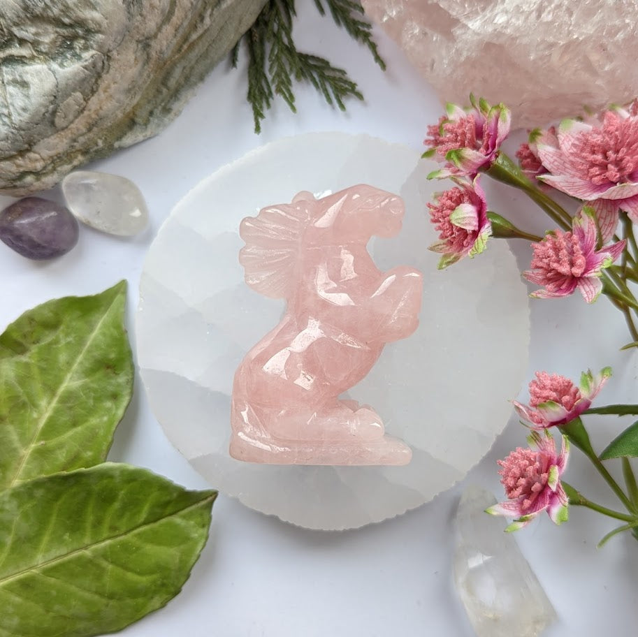 Rose Quartz Rearing Horse