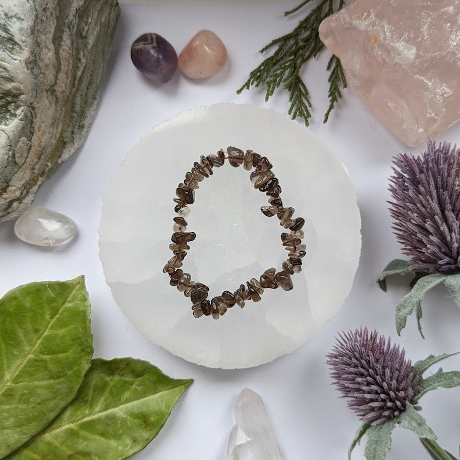 Smokey Quartz Crystal Chip Bracelet