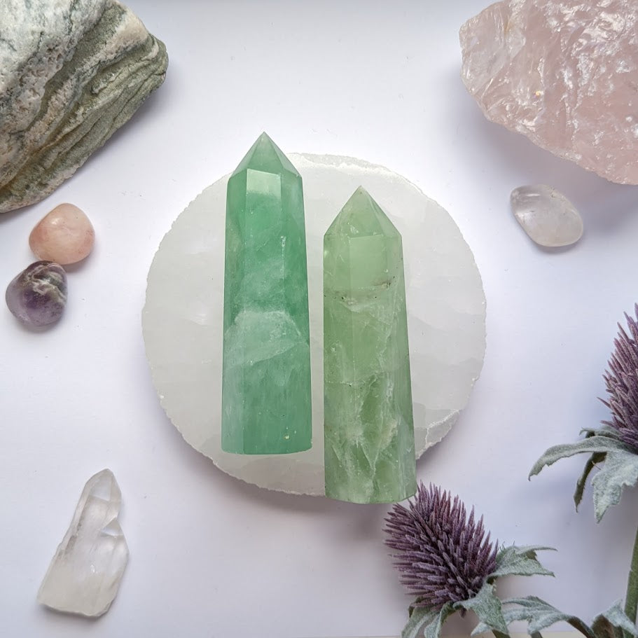 Green Fluorite Point 90-99g