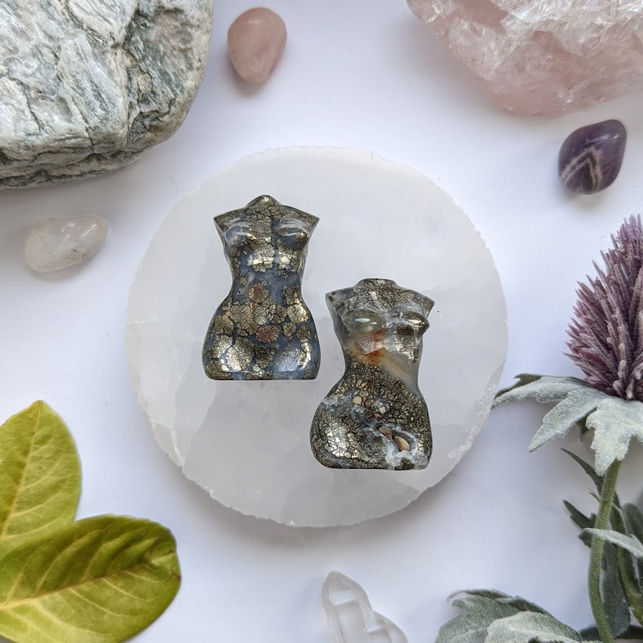 Pyrite & Agate Goddess Body