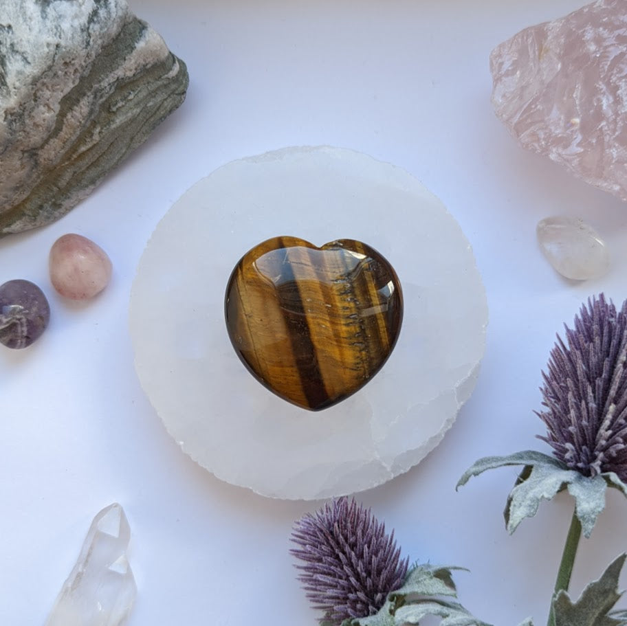 Large Tiger Eye Crystal Heart